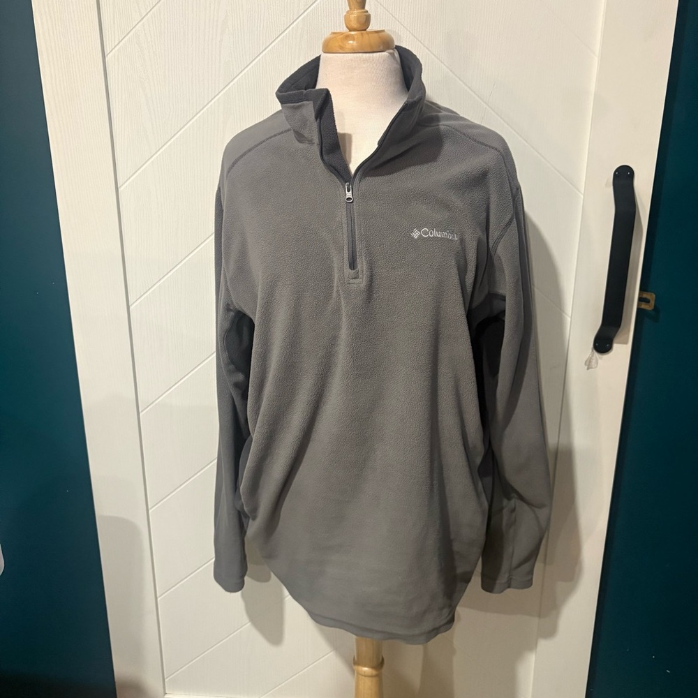 Columbia Charcoal Quarter-Zip Fleece Jacket XL Ski/snowboard/hiking/outdoor‎